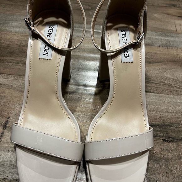New Steve Madden Posie Bone Block Heel Ankle Strap Platform Sandals 10 - Picture 4 of 6